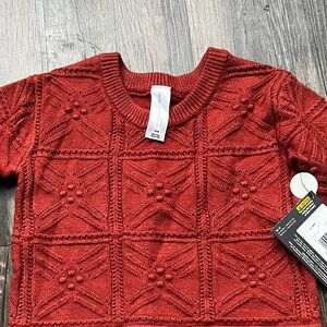Gerber Red Patterned Baby Girl Sweater